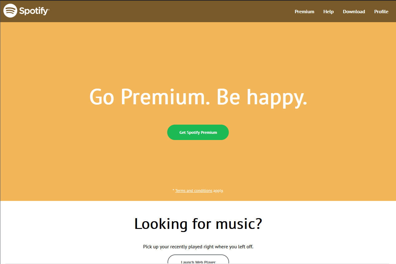 Spotify Home Page Copy